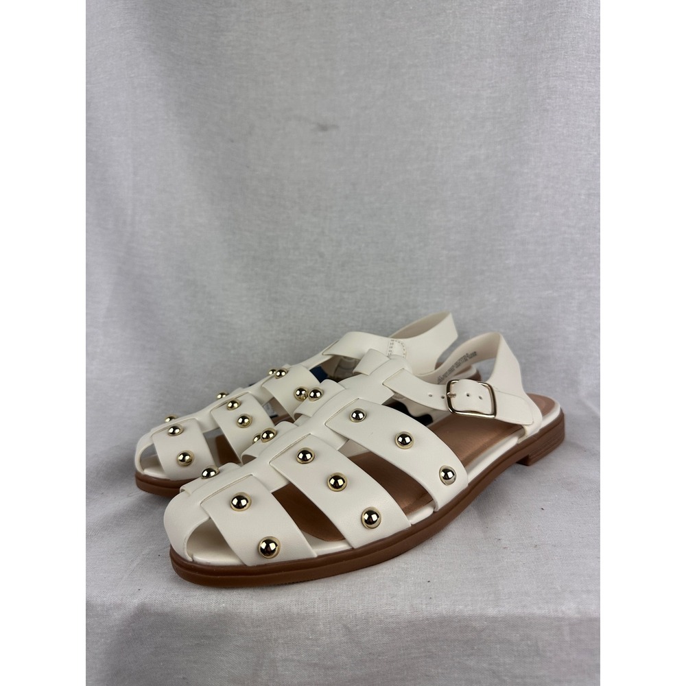 Universal Thread Winnie Off-White Studded‎ Gladiator Sandals Gold Studs Size 11